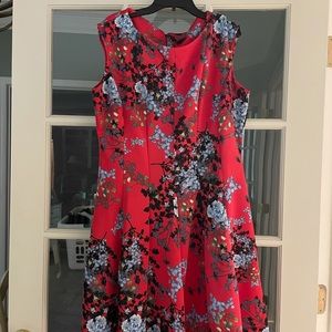 Sleeveless Scuba Fit and Flare Dress